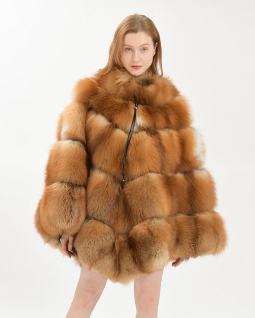 Natural Red Fox Poncho