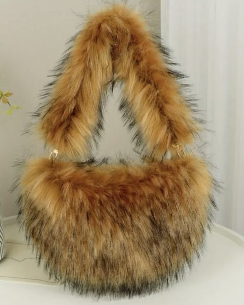 Faux Fur Mini Handle Bag